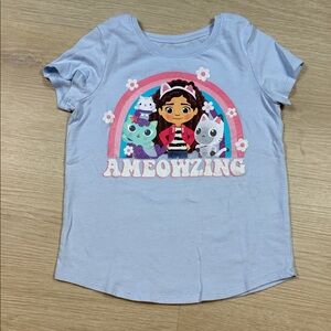 Jumping Beans Gabby’s Dollhouse Light Blue- Purple 'Ameowzing' Cat Graphic Tee